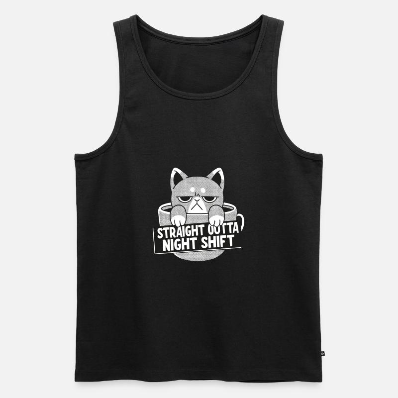 Direkte aus der Nachtschicht - Männer Premium Bio Tank Top - Schwarz