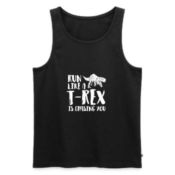 courir drôle T-Rex Tyrannosaurus de jogging cadeau - Débardeur bio Premium Homme - noir - Devant - AI Model Male 178 light (178cm)