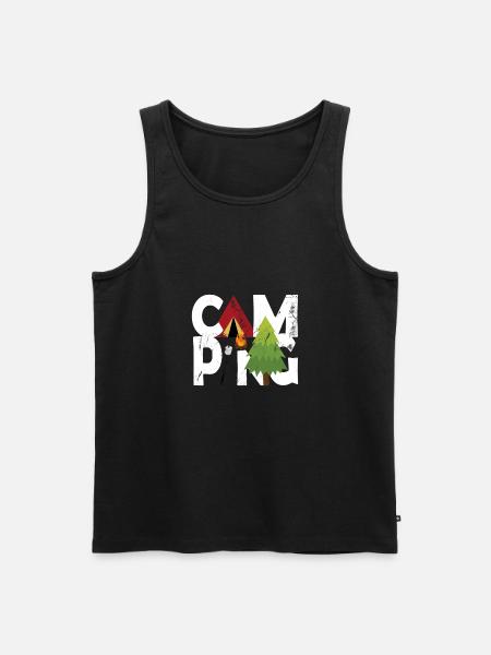 Campingplatz Lagerfeuer - Männer Premium Bio Tank Top - Schwarz