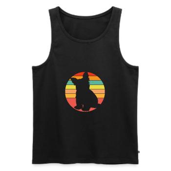 Yorkie Yorkshire Terrier Silhouette sur la roue chromatique - Débardeur bio Premium Homme - noir - Devant - AI Model Male 178 light (178cm)
