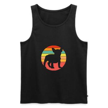 Frenchie Französische Bulldogge im Farbkreis - Männer Premium Bio Tank Top - Schwarz - Vorne - AI Model Male 178 light (178cm)