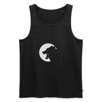 grey wolf - Men's Premium Organic Tank Top - black - Front - AI Model Male 178 light (178cm)