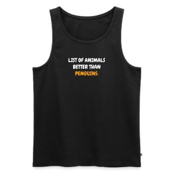 Pinguine - Männer Premium Bio Tank Top - Schwarz - Vorne - AI Model Male 178 light (178cm)