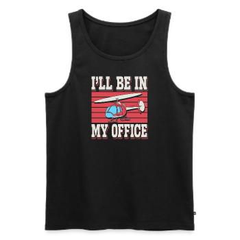 Ich werde in meinem Büro sein - Männer Premium Bio Tank Top - Schwarz - Vorne - AI Model Male 178 light (178cm)
