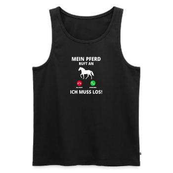 Mein Pferd Ruft An Ich Muss Los Pferdebesitzer - Männer Premium Bio Tank Top - Schwarz - Vorne - AI Model Male 178 light (178cm)
