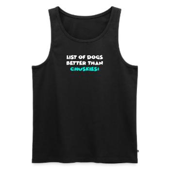 Chusky - Men's Premium Organic Tank Top - black - Front - Michal (187cm)