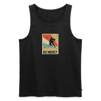 Eishockey Spieler Eishockeyspieler Trainer Retro - Männer Premium Bio Tank Top - Schwarz - Vorne - Michal (187cm)