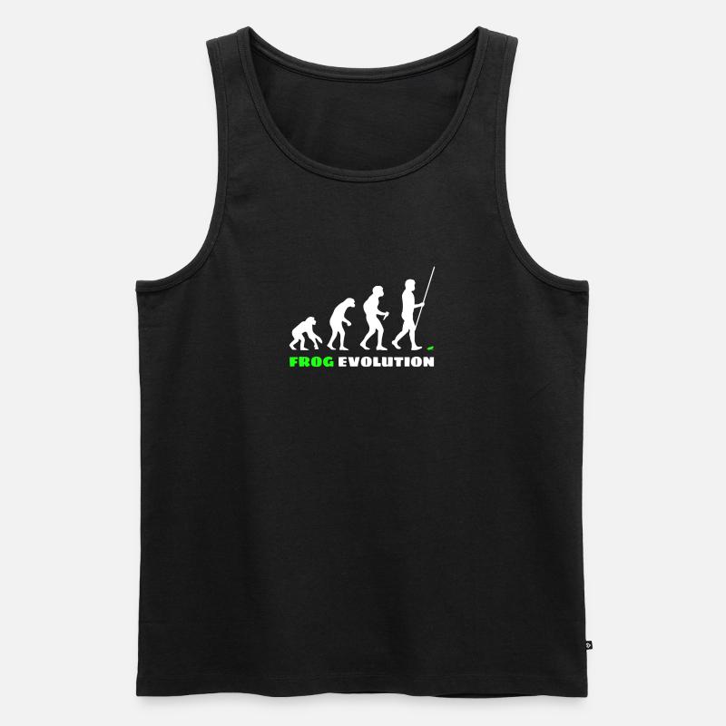 Frosch Evolution - Männer Premium Bio Tank Top - Schwarz