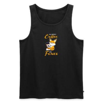 Kaffee und Füchse - Männer Premium Bio Tank Top - Schwarz - Vorne - AI Model Male 178 light (178cm)