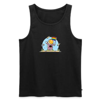 Gay astronaut - Men's Premium Organic Tank Top - black - Front - Michal (187cm)