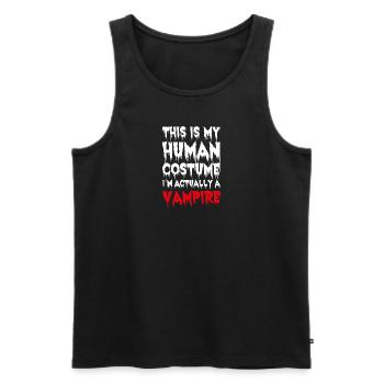 Vampir Halloween Kostüm Lustiger Spruch Geschenk - Männer Premium Bio Tank Top - Schwarz - Vorne - Michal (187cm)