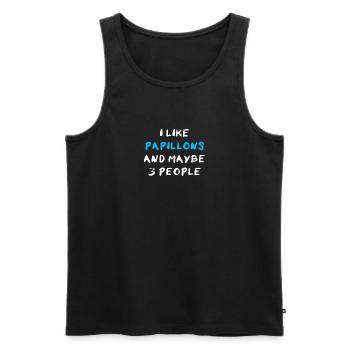 Papillon Continental Miniature Spaniel - Men's Premium Organic Tank Top - black - Front - Michal (187cm)