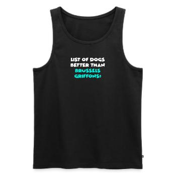Brussels Griffon Belgian Dwarf Griffon - Men's Premium Organic Tank Top - black - Front - AI Model Male 178 light (178cm)