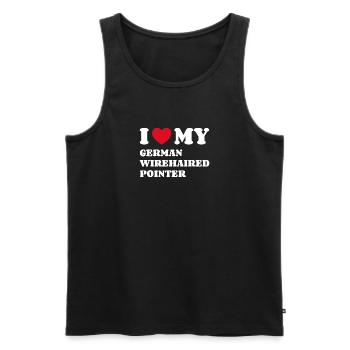 I Love My German Wirehaired Pointer Hundebesitzer - Männer Premium Bio Tank Top - Schwarz - Vorne - AI Model Male 178 light (178cm)