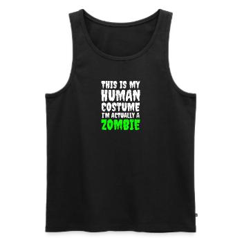 Zombie Halloween Kostüm Lustiger Spruch Geschenk - Männer Premium Bio Tank Top - Schwarz - Vorne - Michal (187cm)