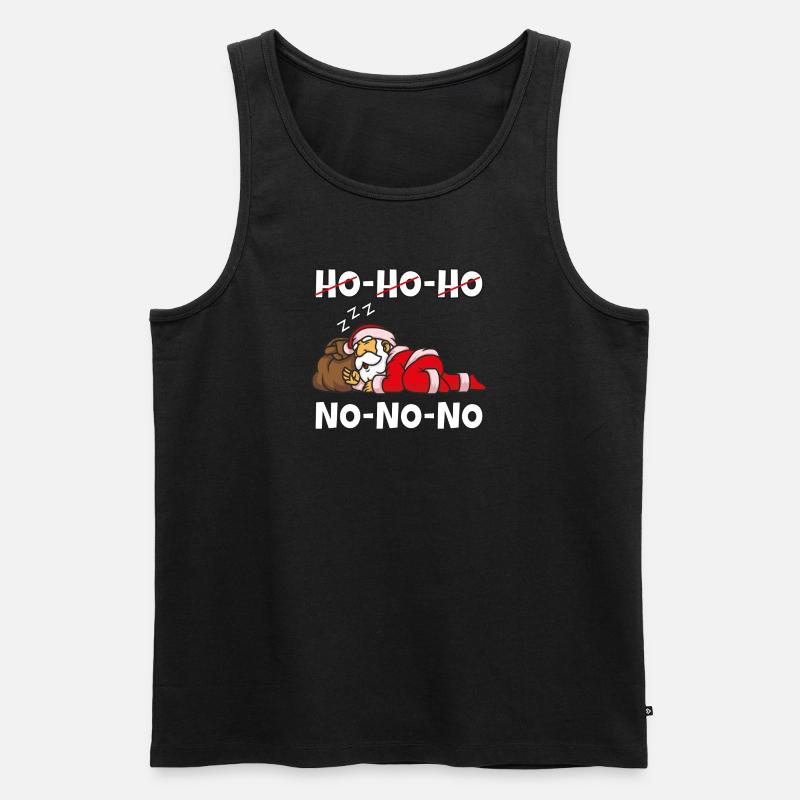 Fauler Weihnachtsmann - Männer Premium Bio Tank Top - Schwarz