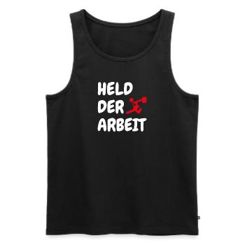 Held der Arbeit Arbeiten Arbeitstier Chef Kollege - Männer Premium Bio Tank Top - Schwarz - Vorne - AI Model Male 178 light (178cm)