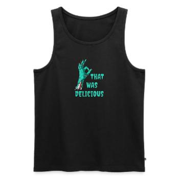 Zombie Hand Funny Saying Halloween Undead - Men's Premium Organic Tank Top - black - Front - Michal (187cm)