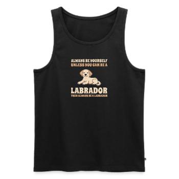 Labrador - Männer Premium Bio Tank Top - Schwarz - Vorne - Michal (187cm)