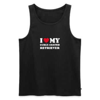 I Love My Curly-Coated Retriever Dog Owner - Men's Premium Organic Tank Top - black - Front - AI Model Male 178 light (178cm)