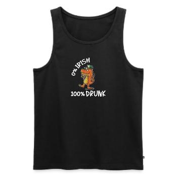 Betrunkener Leprechaun Dino 0% Irish 100% Drunk - Men's Premium Organic Tank Top - black - Front - Michal (187cm)