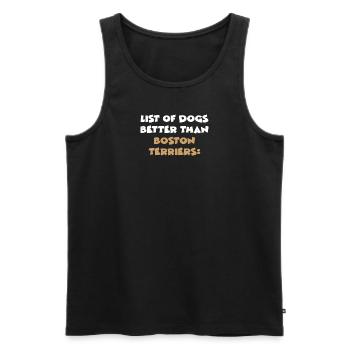 Boston Terrier - Men's Premium Organic Tank Top - black - Front - Michal (187cm)