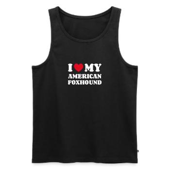I Love My American Foxhound - Männer Premium Bio Tank Top - Schwarz - Vorne - AI Model Male 178 light (178cm)