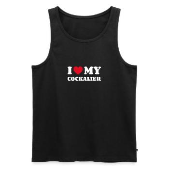 J'aime mon Cockalier - Débardeur bio Premium Homme - noir - Devant - Michal (187cm)