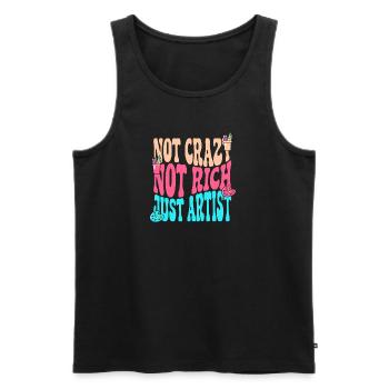 Artist Painter Graphic Not Crazy Rich Just Artist - Men's Premium Organic Tank Top - black - Front - Michal (187cm)