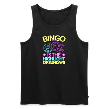 Le jeu de bingo est le point culminant du bingo du dimanche - Débardeur bio Premium Homme - noir - Devant - AI Model Male 178 light (178cm)