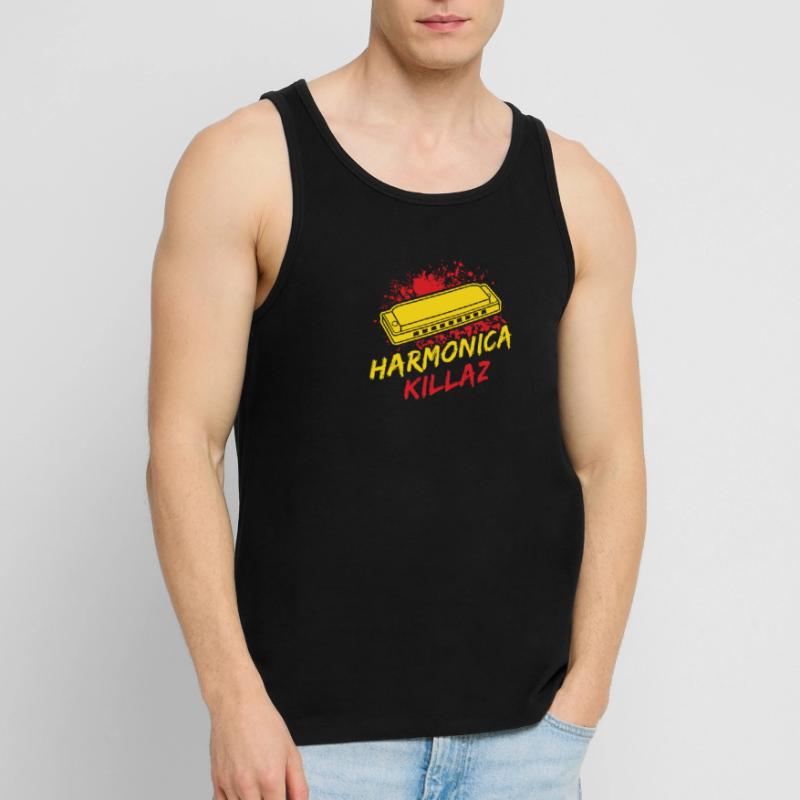 Funny Harmonica Player Killaz Harmonica Männer Premium Bio Tank Top