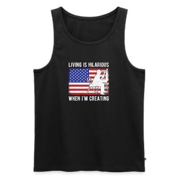 Funny Art Painter I`d Living Hilarious Creating - Männer Premium Bio Tank Top - Schwarz - Vorne - Michal (187cm)
