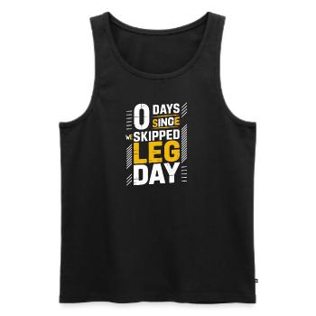 Powerlifting Bodybuilder 0 jours depuis Jambe sautée - Débardeur bio Premium Homme - noir - Devant - Michal (187cm)