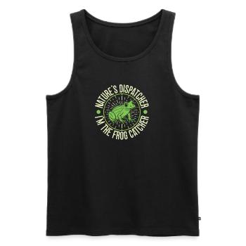 Frog Catcher Nature´s Dispatcher Frog - Männer Premium Bio Tank Top - Schwarz - Vorne - Michal (187cm)