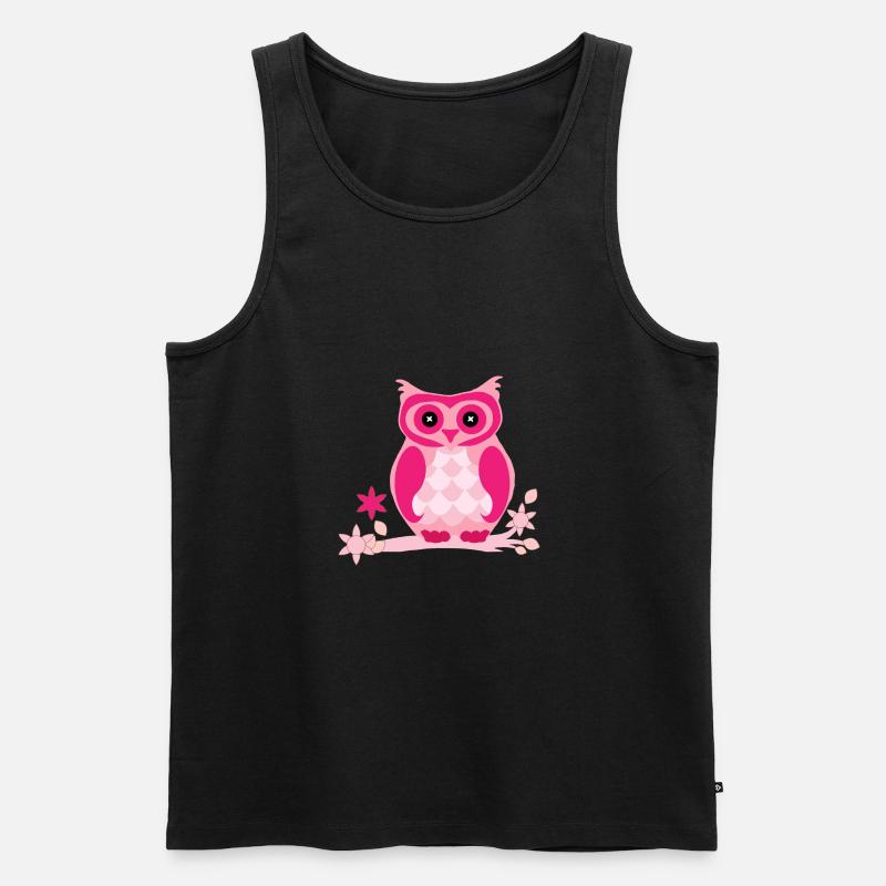 Eule Comic - Männer Premium Bio Tank Top - Schwarz