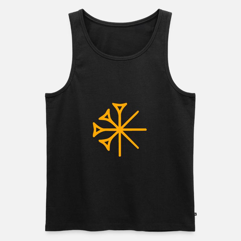 Keilschrift Sumer Dingir Stern - Männer Premium Bio Tank Top - Schwarz