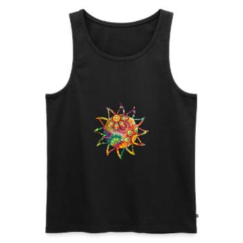 Sonne - Männer Premium Bio Tank Top - Schwarz - Vorne - AI Model Male 178 light (178cm)