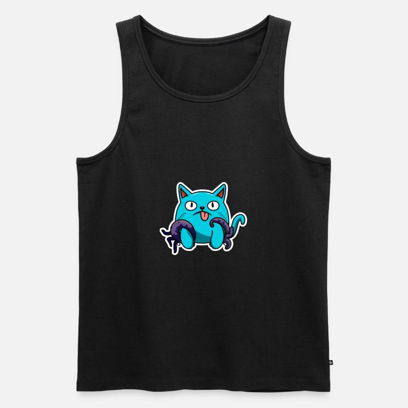 Meine Oktopus Katze - Männer Premium Bio Tank Top - Schwarz