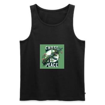 Chose Peace Frieden - Männer Premium Bio Tank Top - Schwarz - Vorne - AI Model Male 178 light (178cm)