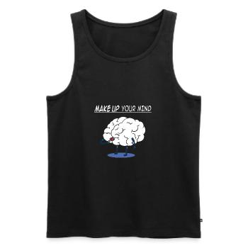 Lustig witzig Maek up Mind Geschenk Weihnachten - Männer Premium Bio Tank Top - Schwarz - Vorne - AI Model Male 178 light (178cm)