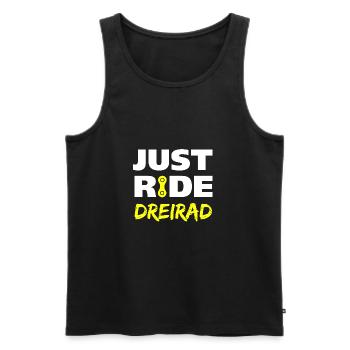 Just ride Dreirad Geschenk - Männer Premium Bio Tank Top - Schwarz - Vorne - AI Model Male 178 light (178cm)