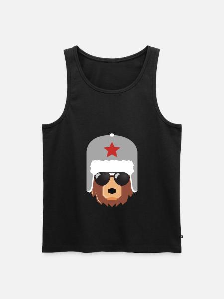 Ours russe, Russie, Poutine, - Débardeur bio Premium Homme - noir