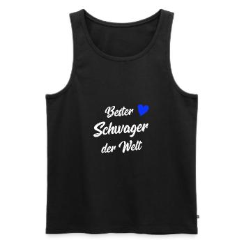 Schwager Geschenk | Bester Schwager der Welt - Männer Premium Bio Tank Top - Schwarz - Vorne - Michal (187cm)