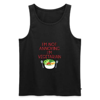 végétarien végétalien végétarien salade salad1 - Débardeur bio Premium Homme - noir - Devant - AI Model Male 178 light (178cm)