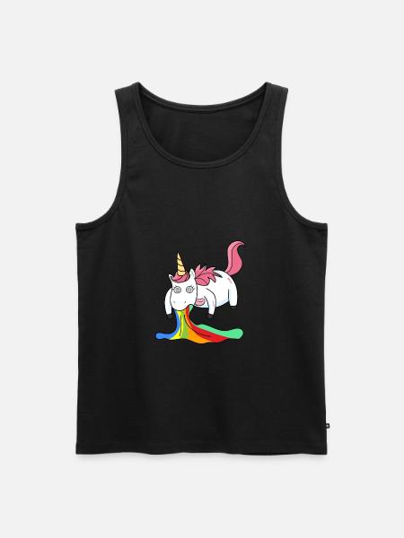 Puking unicorn rainbow - Men's Premium Organic Tank Top - black