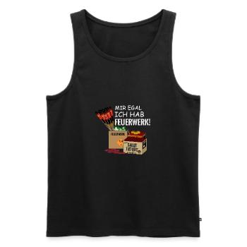 Pyro Ich hab Silvester Feuerwerk - Männer Premium Bio Tank Top - Schwarz - Vorne - AI Model Male 178 light (178cm)