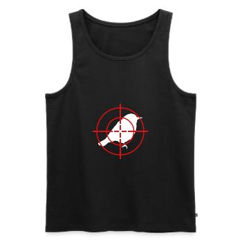 Morgenmuffel Vogel Visier Langschläfer Schlafen - Männer Premium Bio Tank Top - Schwarz - Vorne - AI Model Male 178 light (178cm)