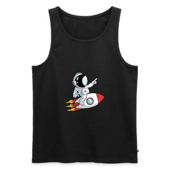 Astronaute Rocket Space - Débardeur bio Premium Homme - noir - Devant - Michal (187cm)