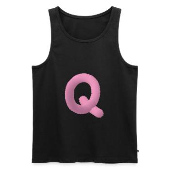 Fluffy Letter Q - Men's Premium Organic Tank Top - black - Front - AI Model Male 178 light (178cm)