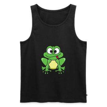 grenouille - Débardeur bio Premium Homme - noir - Devant - Michal (187cm)